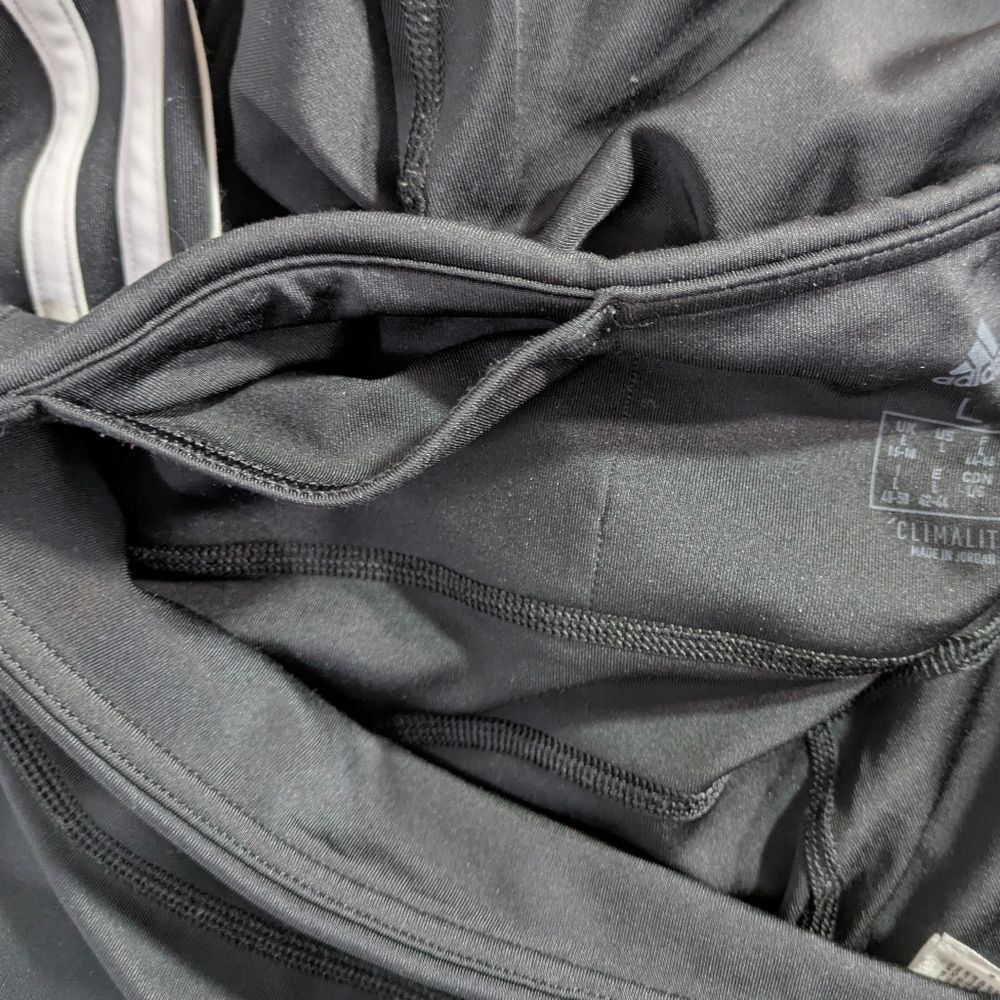 Adidas Climalite Three Stripe Athletic Pants - Black & White - Size Large Womens - Picture 8 of 9